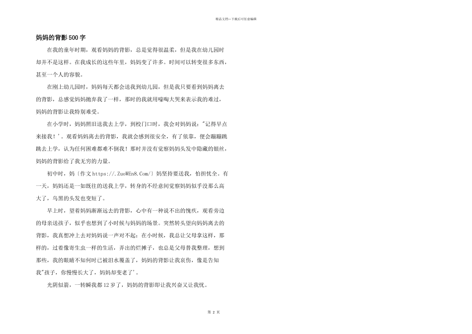 妈妈的背影500字_第1页