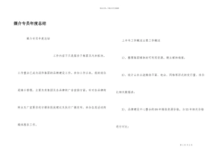 媒介专员年度总结