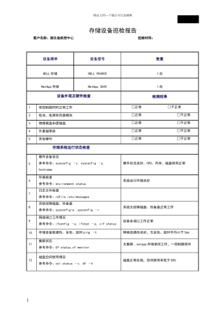 存储设备巡检报告
