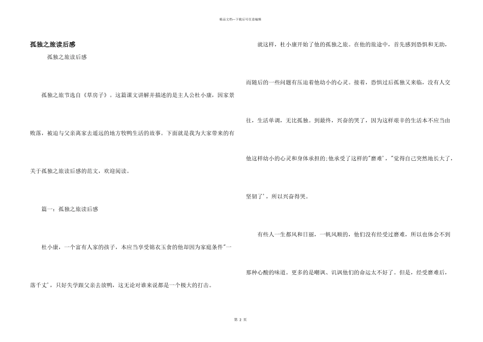 孤独之旅读后感_第1页