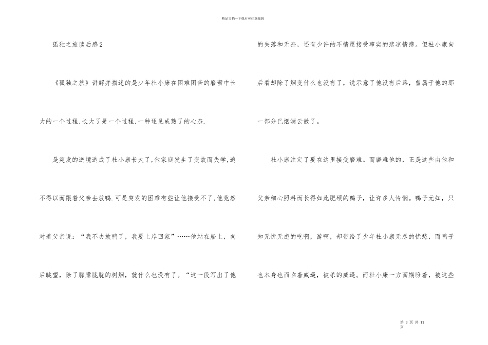 孤独之旅读后感600字_第3页
