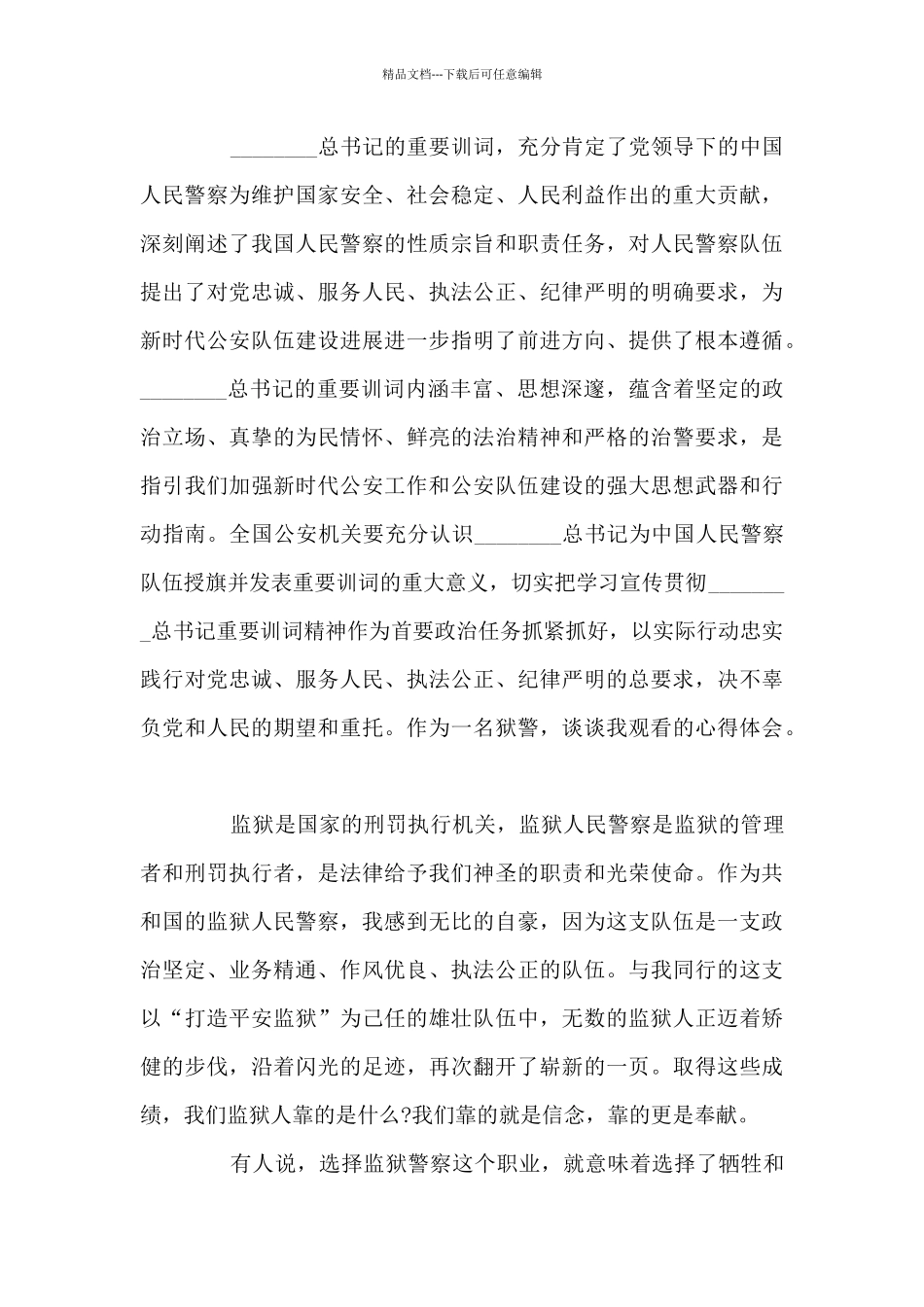 学习向人民警察队伍授旗并致训词心得体会收获感悟_第3页