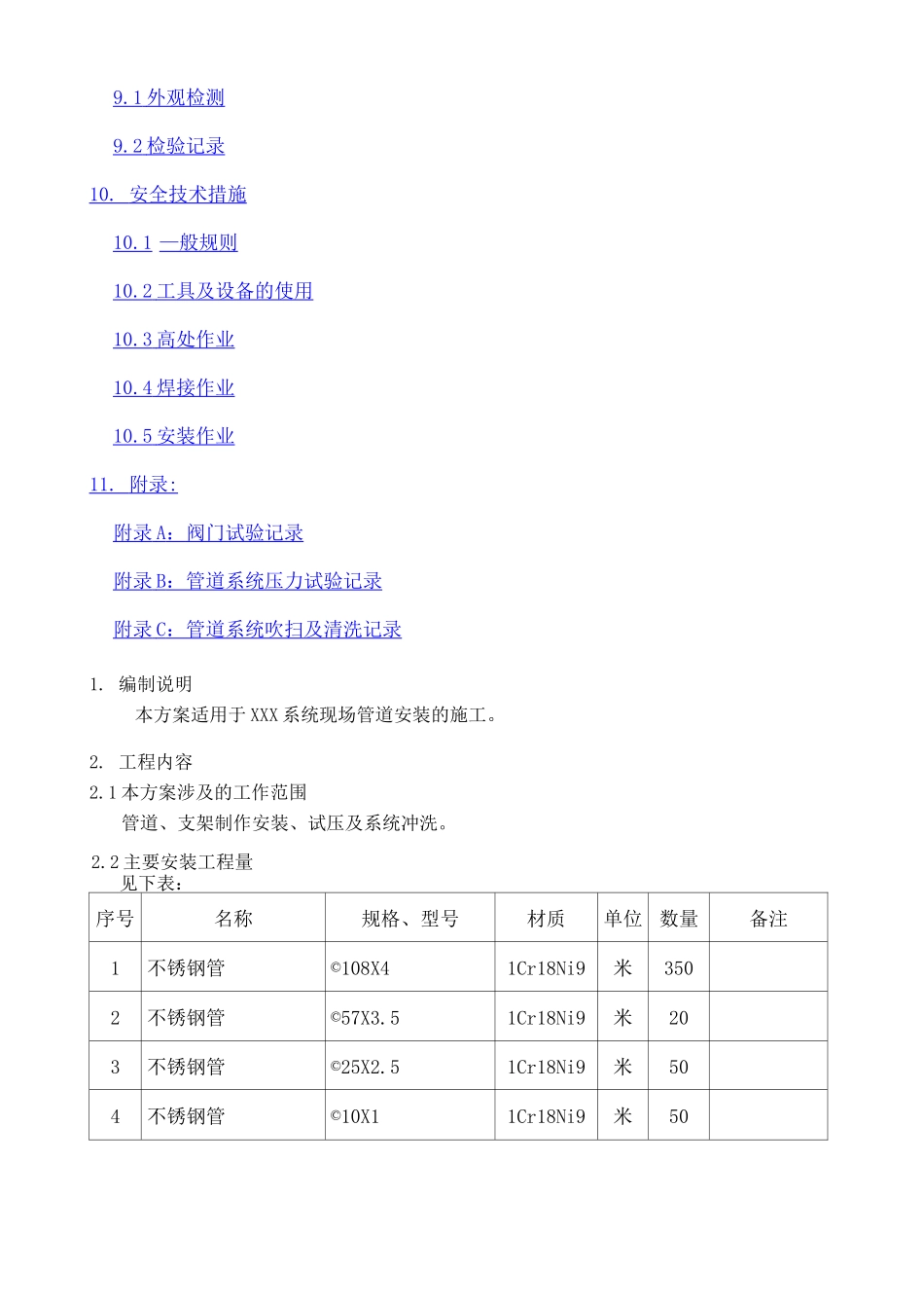 不锈钢管道安装施工方案 _第2页
