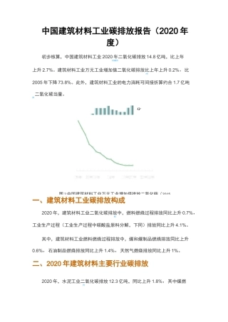 中国建筑材料工业碳排放报告(2020年度)