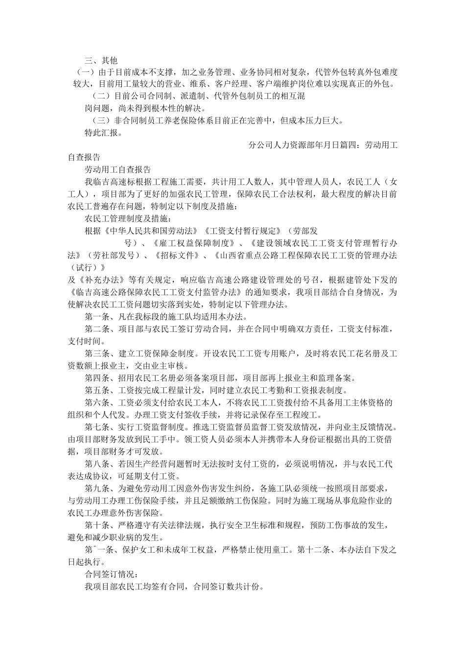 用工自查报告_第3页