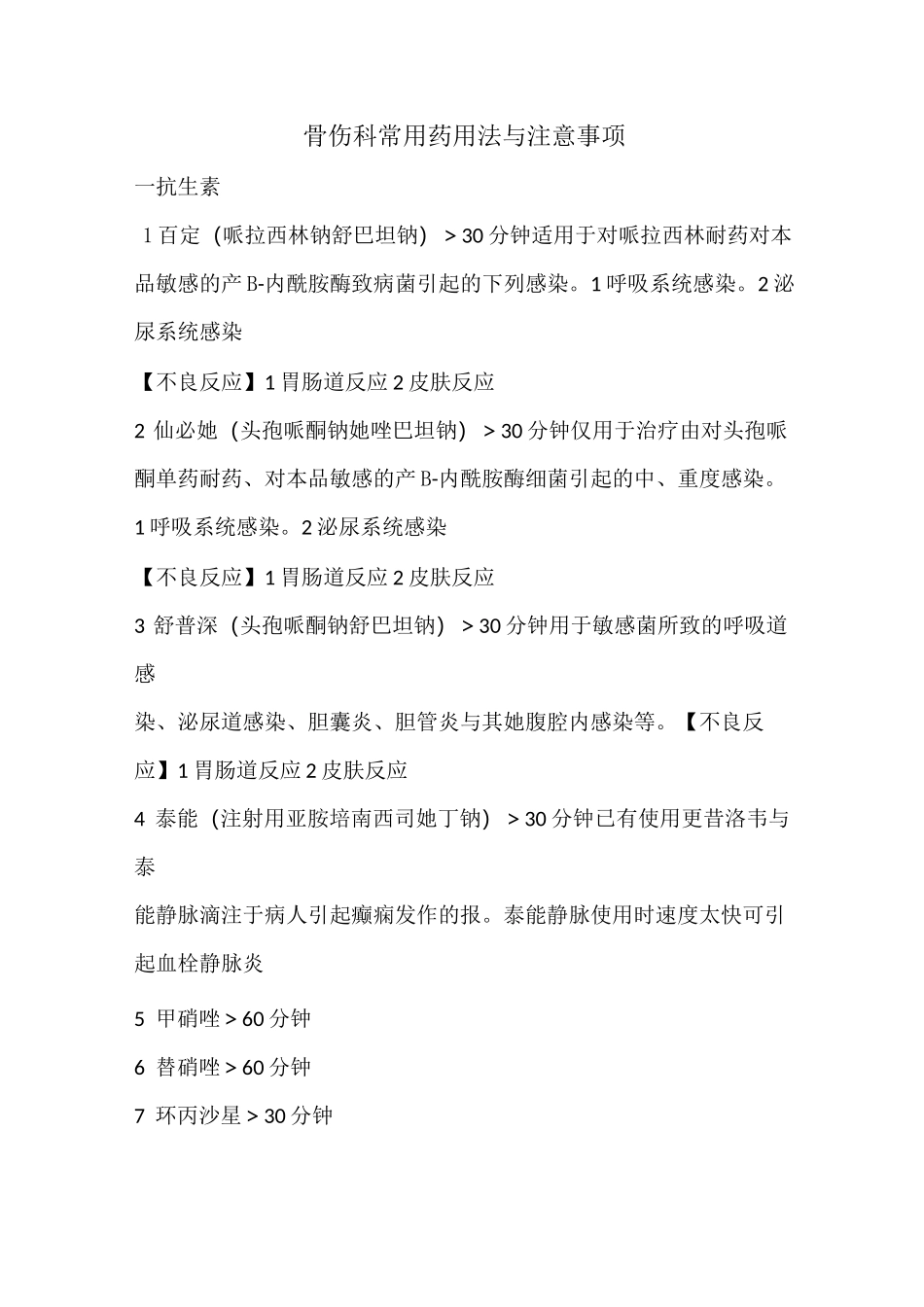 骨科常用药品_第1页