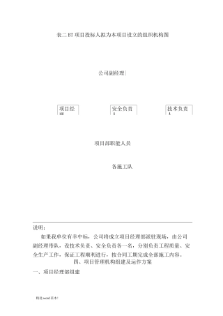项目管理机构组建及运作方案