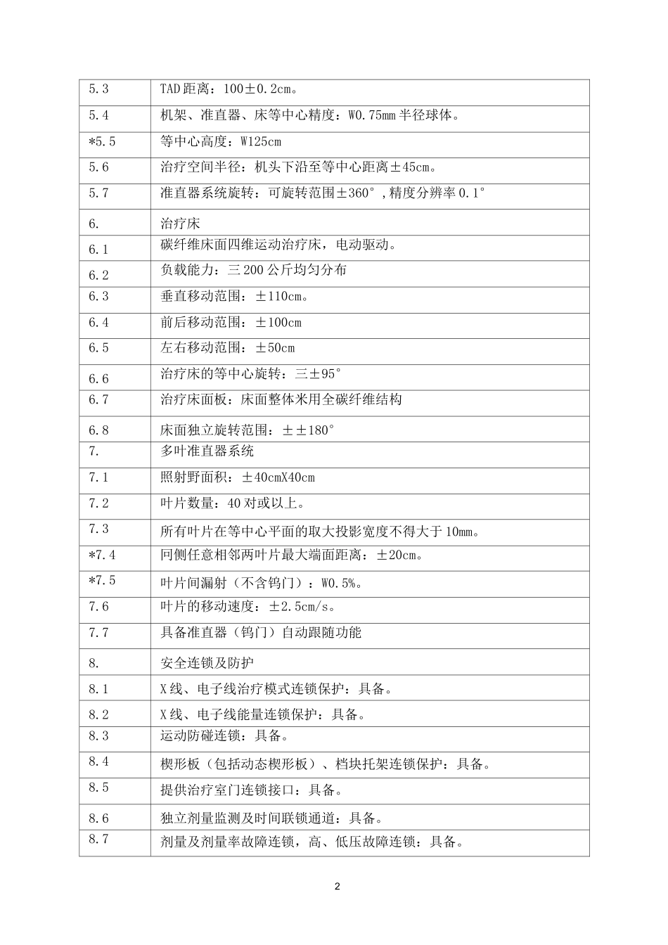 医用直线加速器技术规格和要求_第2页