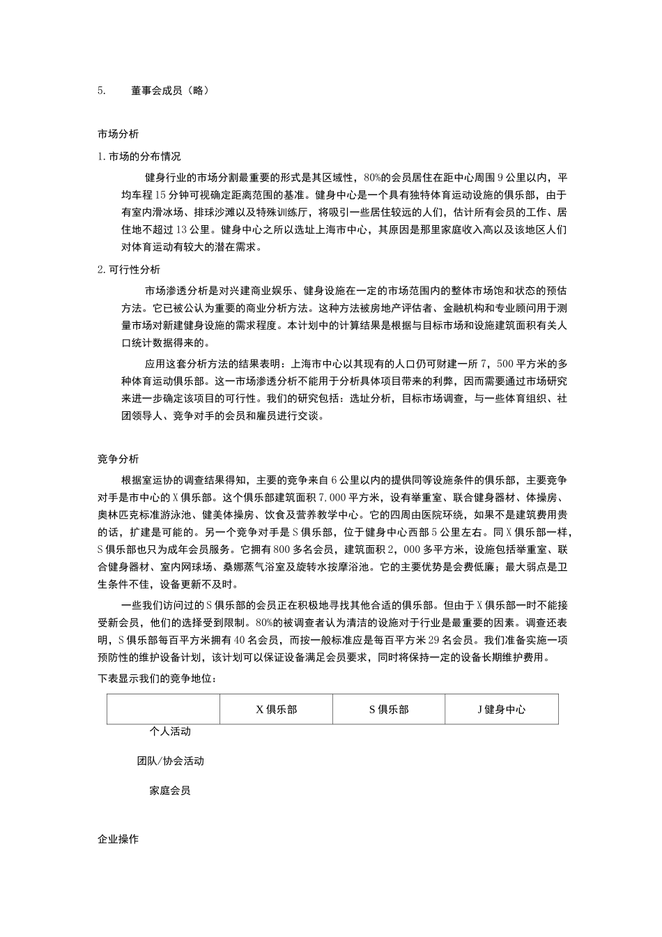 健身房创业计划书_第2页