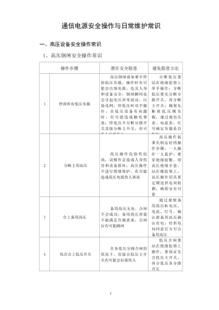 通信电源安全操作与日常维护常识