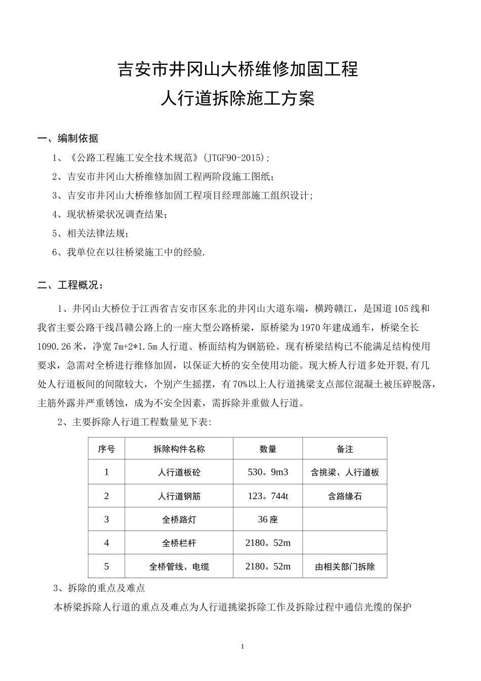 人行道拆除施工方案_第1页