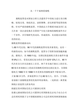 从一千个案例看腐败