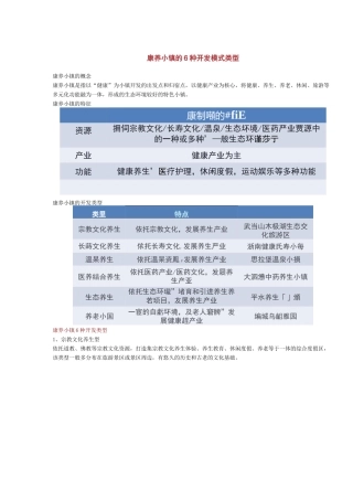 (完整版)康养小镇打造
