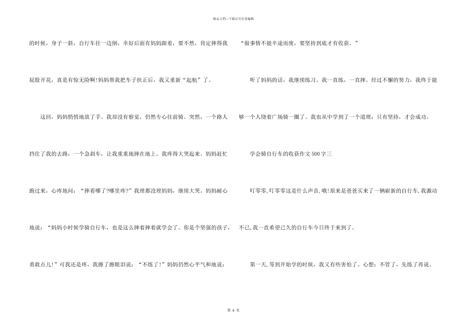 学会骑自行车的收获500字10篇_第3页