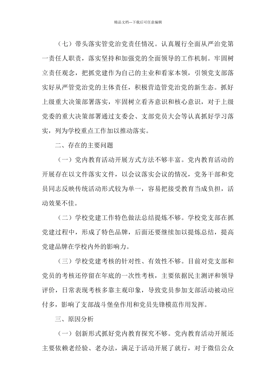 学校党支部书记述职报告_第3页