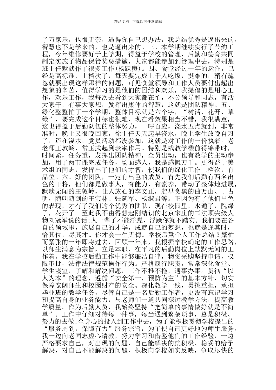 学校后勤个人工作总结_第2页