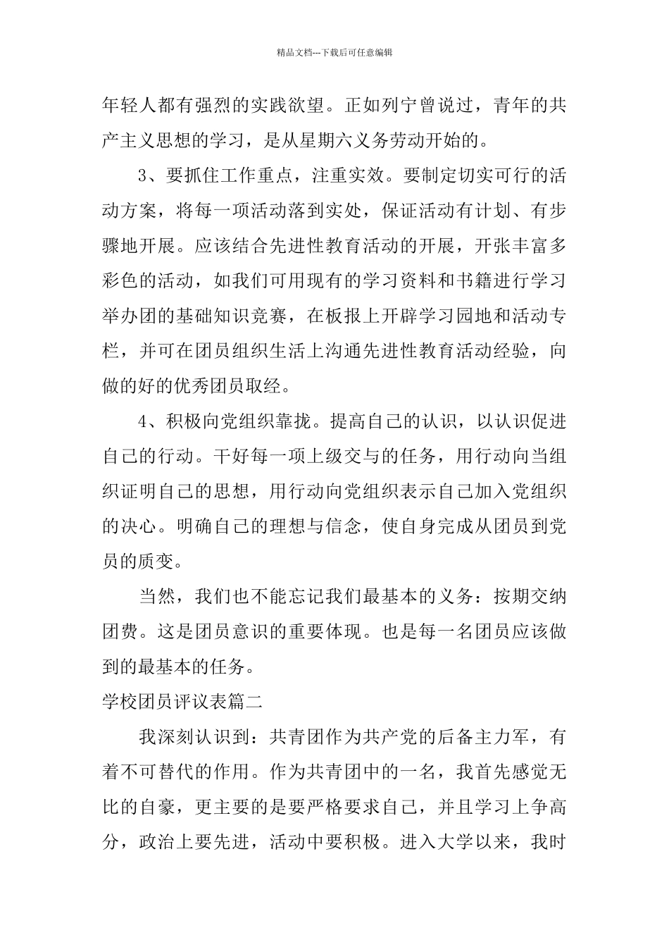 学校团员评议表_第3页