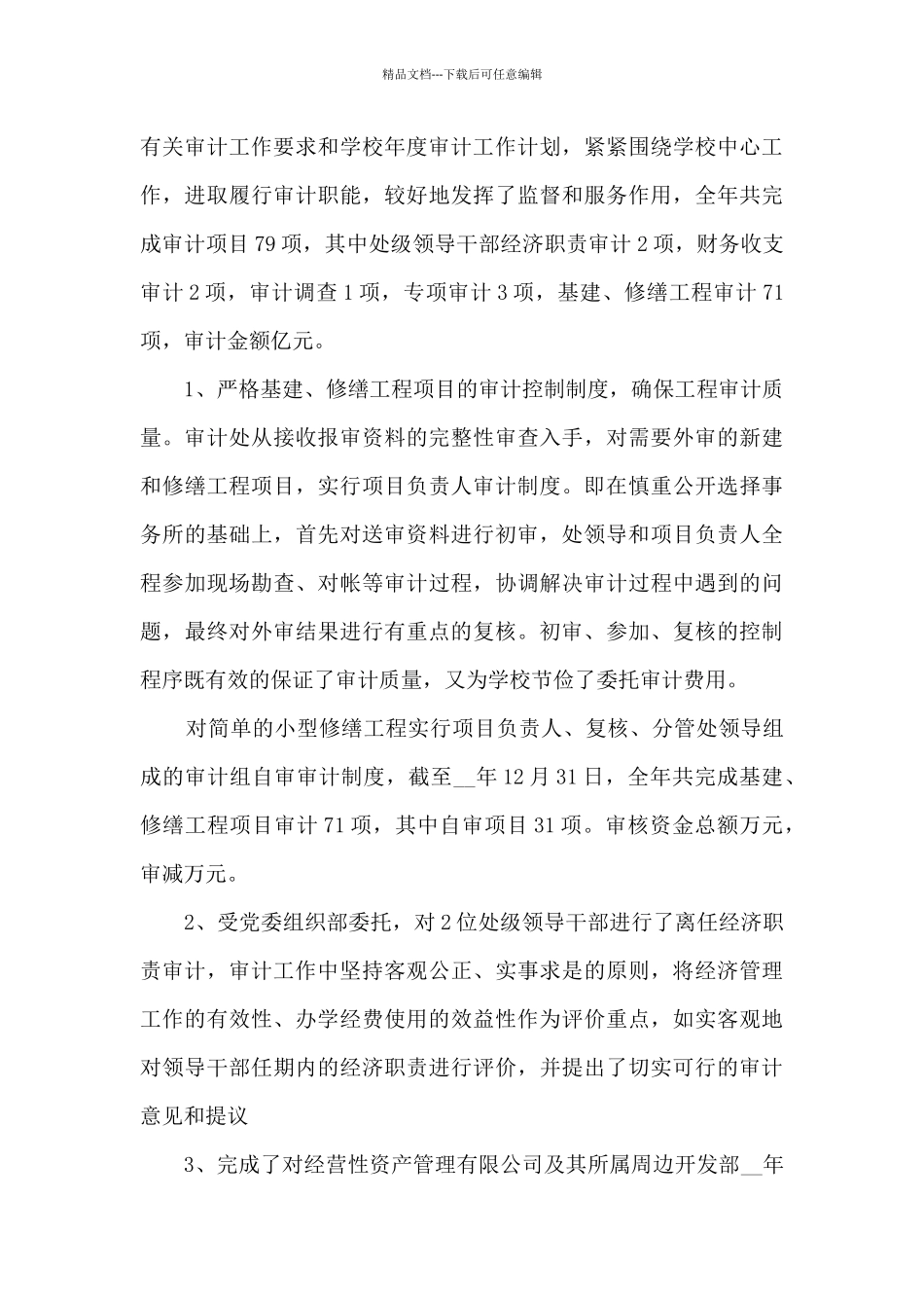 学校审计年终工作总结模板_第3页