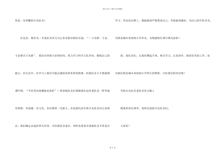 学校少先队员老队员发言稿_第2页