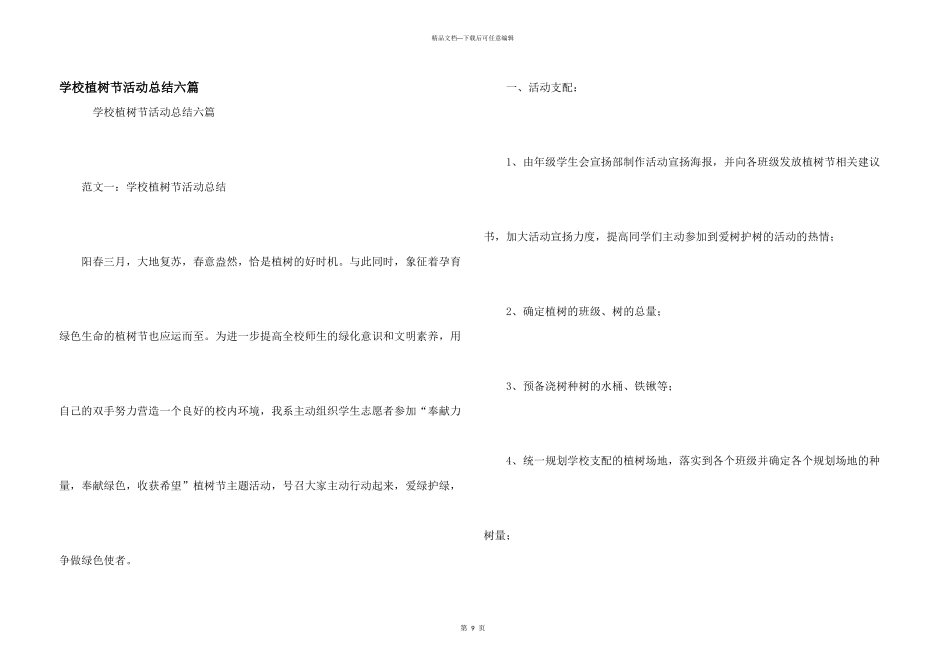 学校植树节活动总结六篇_第1页