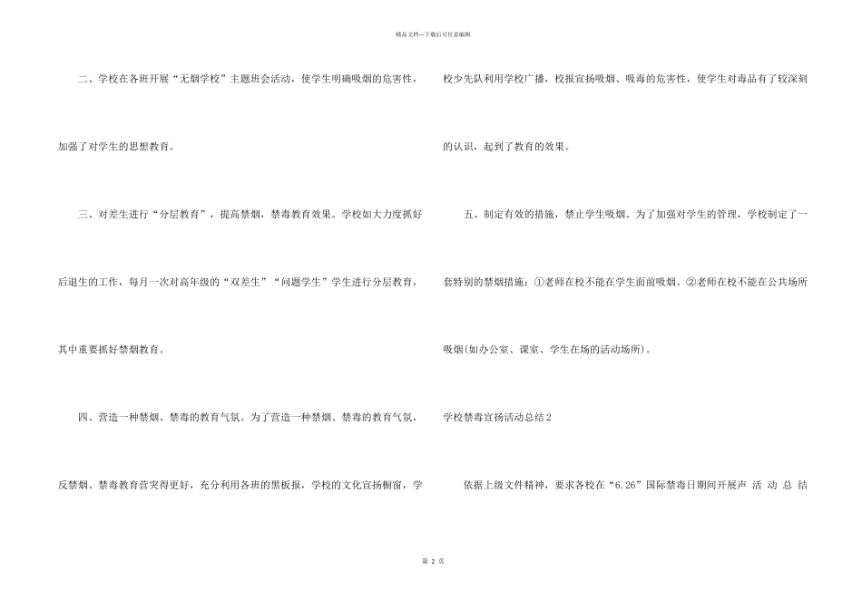 学校禁毒宣传活动总结4篇_第2页