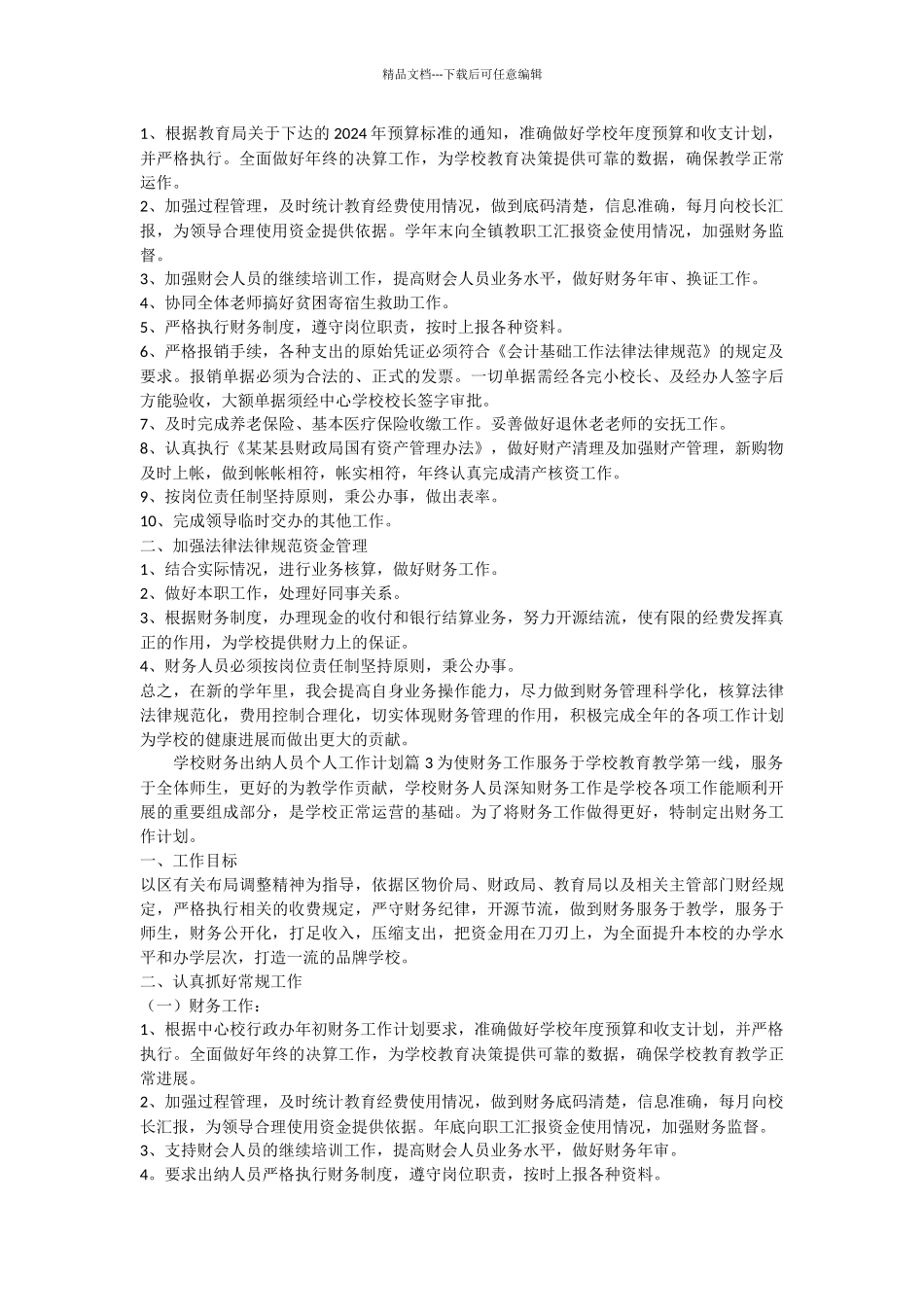 学校财务出纳人员工作计划_第2页