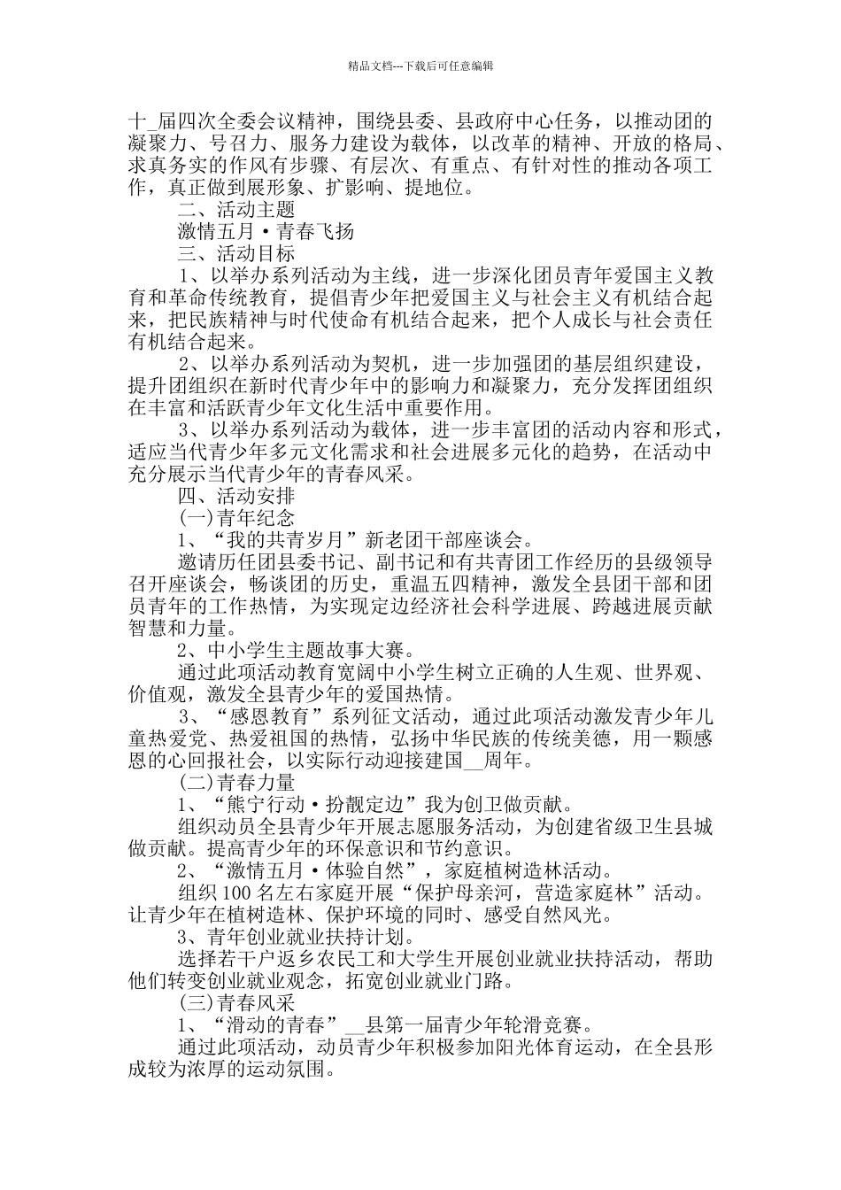 学校青年节主题活动方案2024_第3页