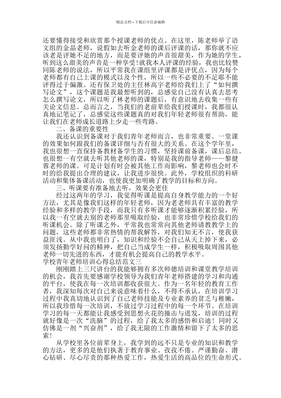 学校青年教师培训心得总结_第3页