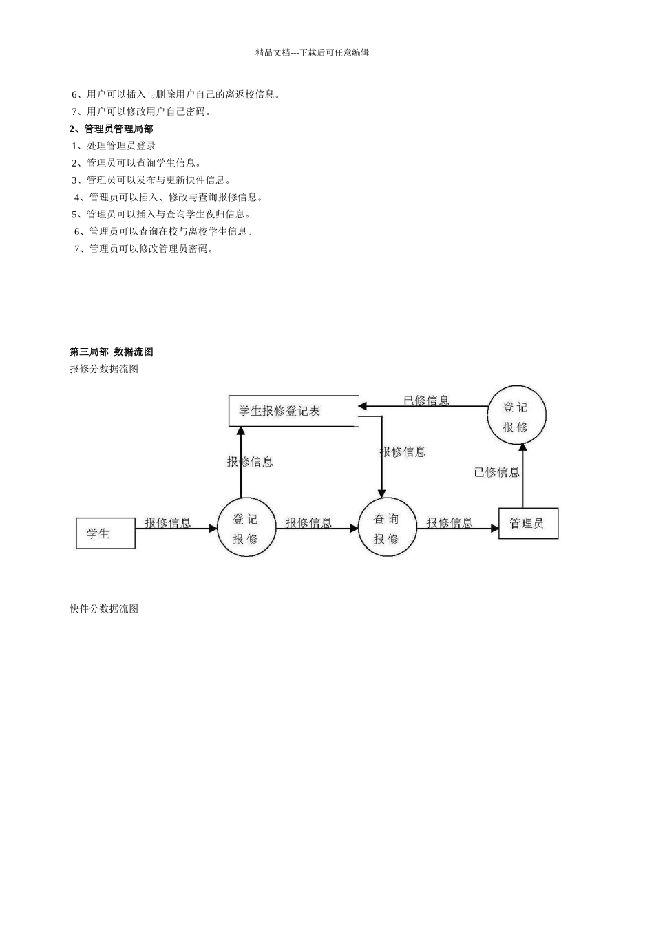 学生宿舍管理系统需求分析说明书_第3页