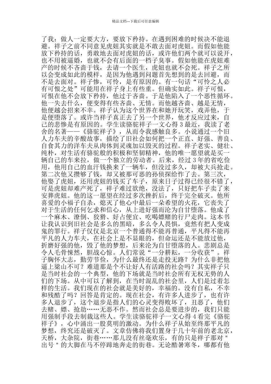 学生读骆驼祥子一文心得_第2页