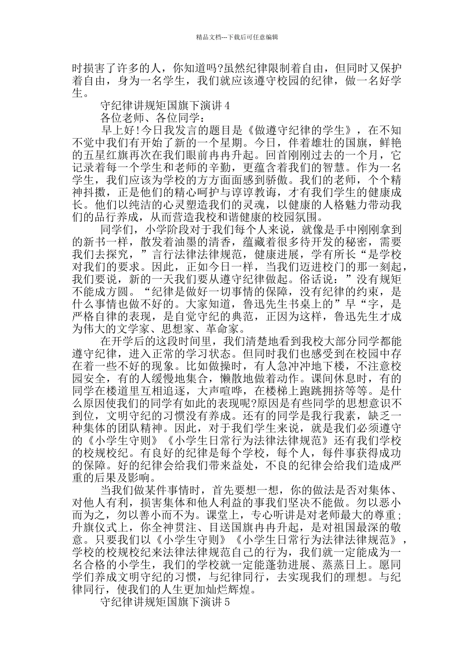 守纪律讲规矩国旗下演讲_第3页