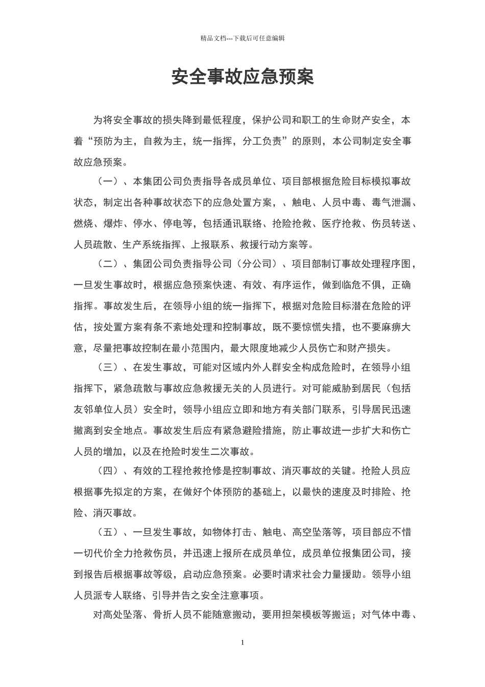 安全事故应急预案_第2页