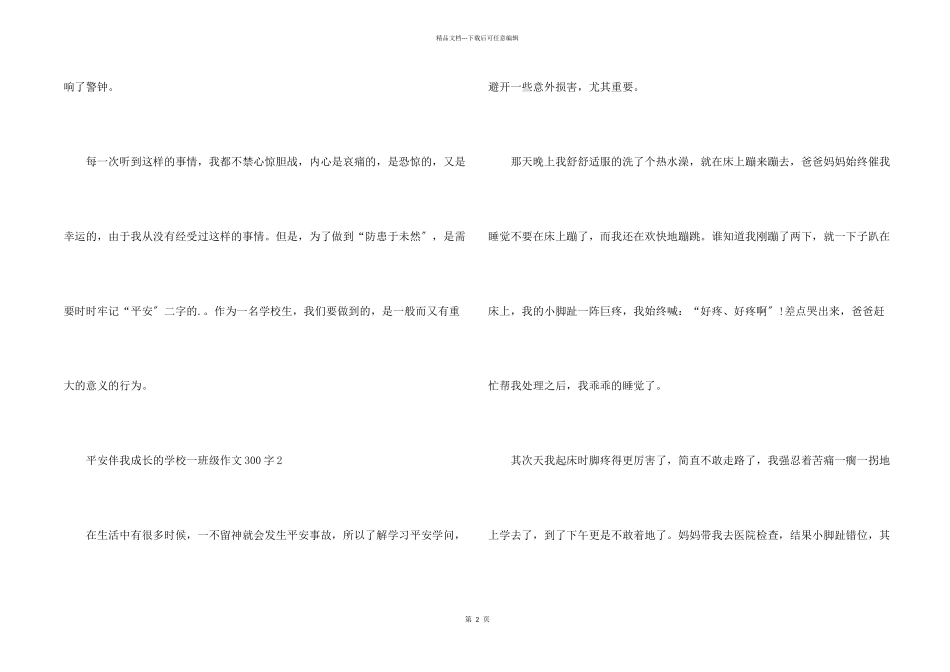 安全伴我成长的小学一年级300字合集_第2页
