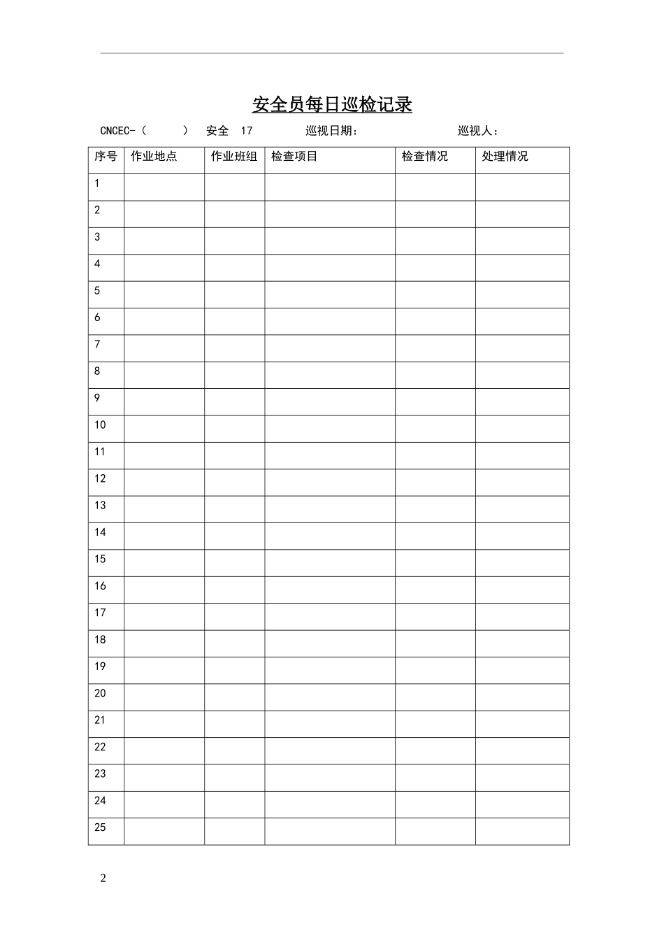 安全员每日巡检记录_第2页