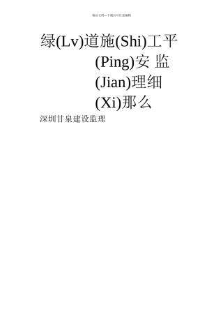 安全施工监理细则