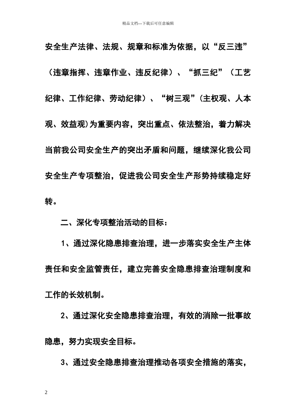 安全生产专项整治工作方案_第2页