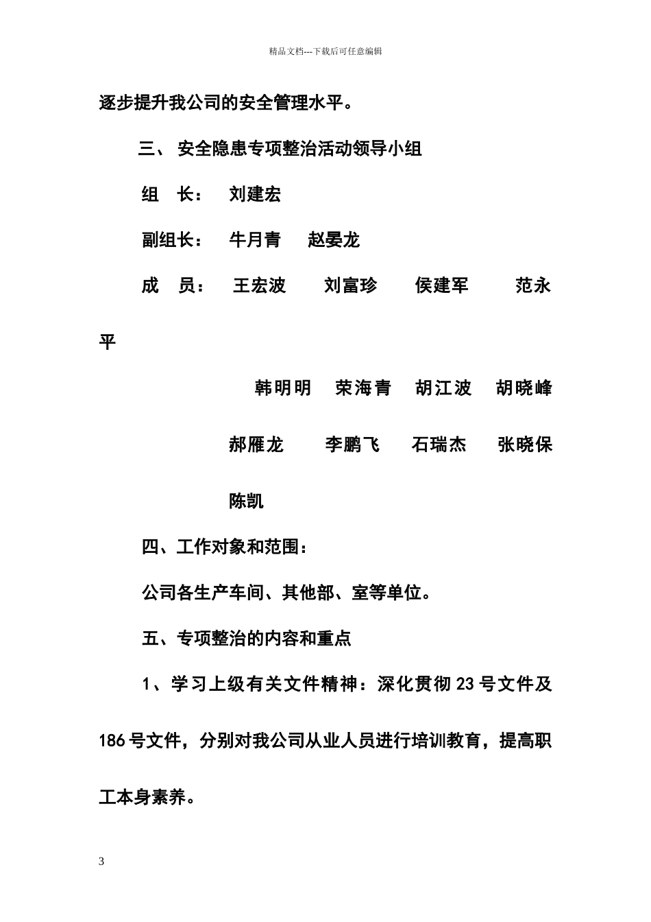安全生产专项整治工作方案_第3页