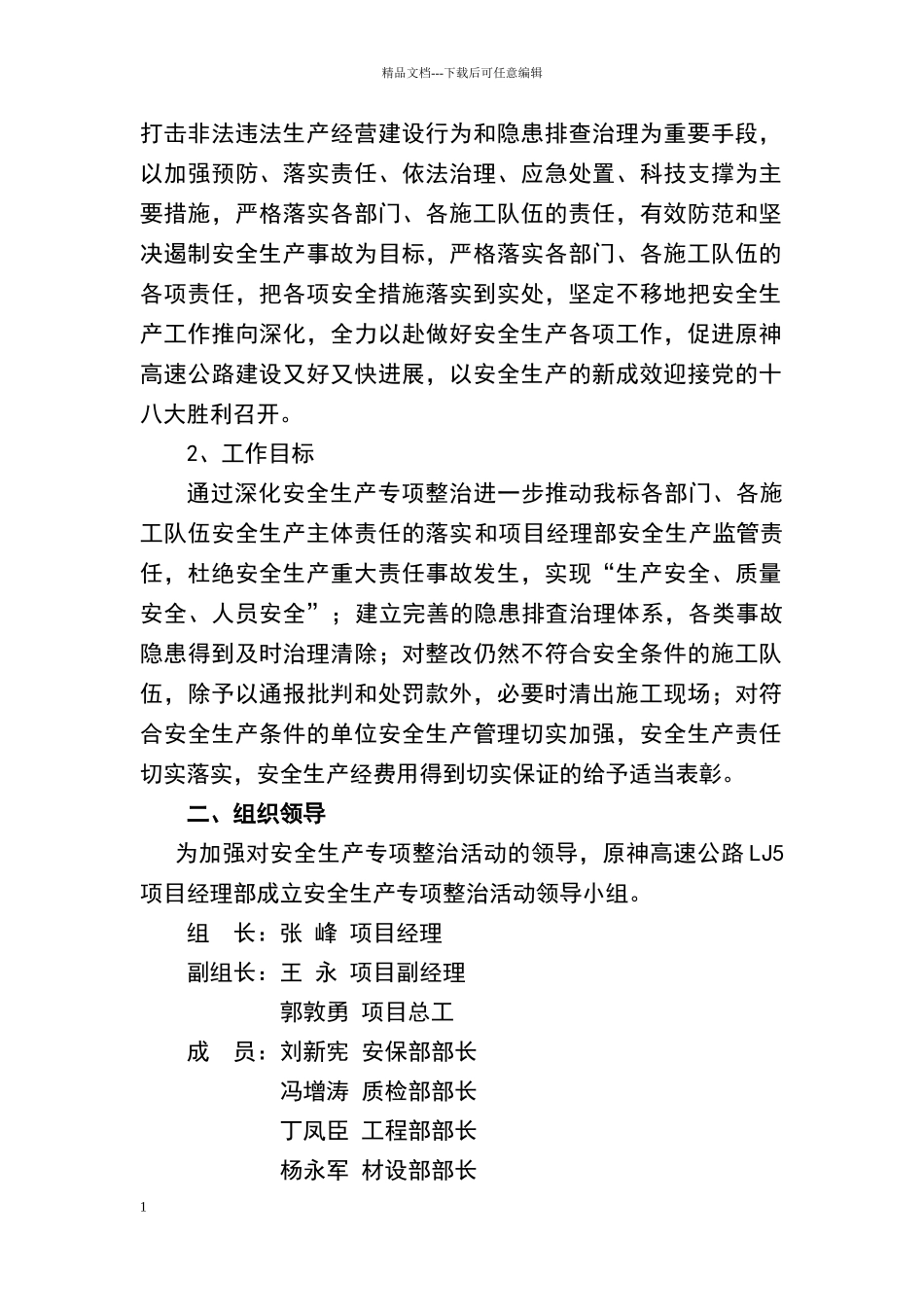 安全生产专项整治实施方案_第2页