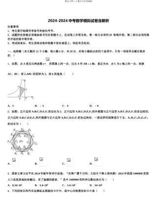 安师大附中重点名校初中数学毕业考试模拟冲刺卷含解析