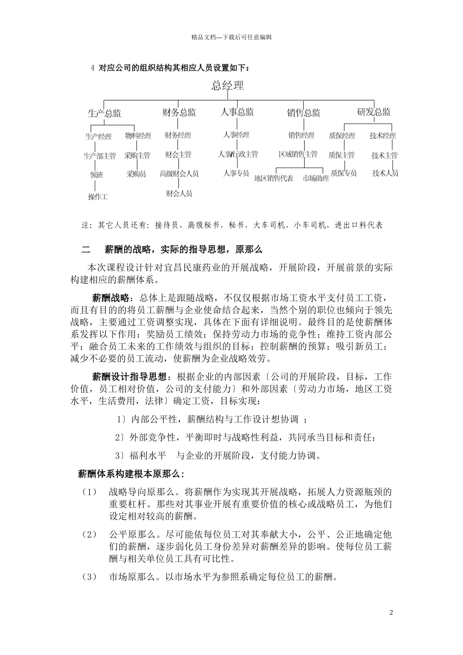 宜昌民康药业薪酬方案_第2页