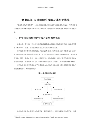 宝铁组织分战略及其相关措施