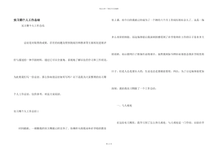 实习期个人工作总结