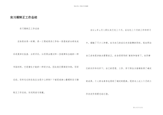 实习期转正工作总结