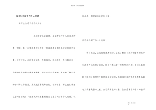 实习生公司工作个人总结