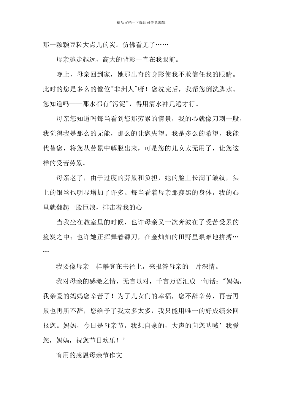 实用的感恩母亲节作文_第3页