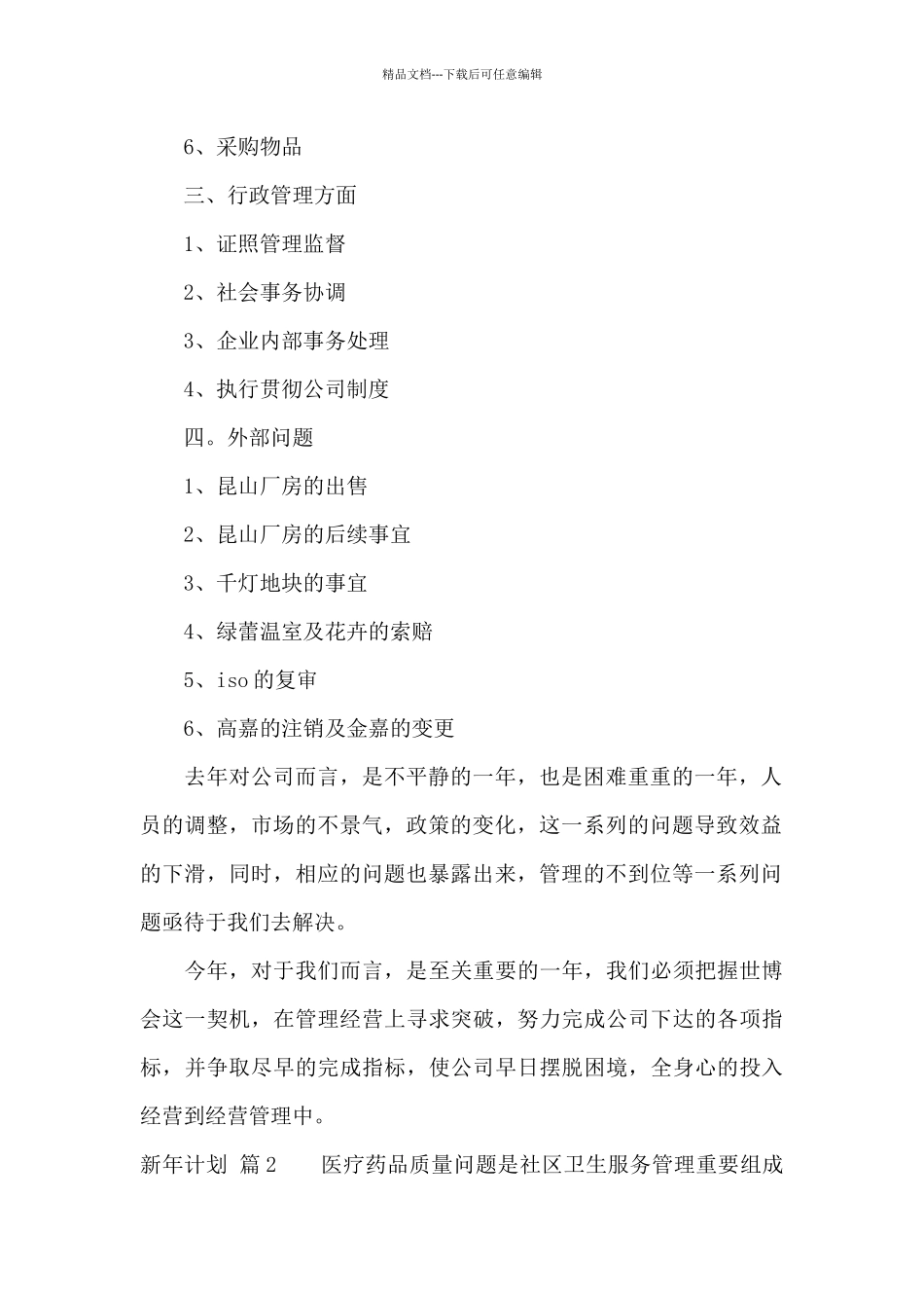 实用的新年计划模板合集10篇_第2页