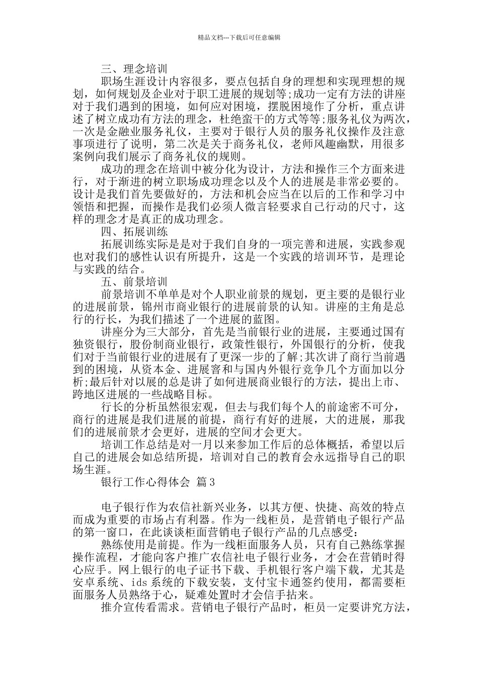实用银行工作心得体会2024_第3页