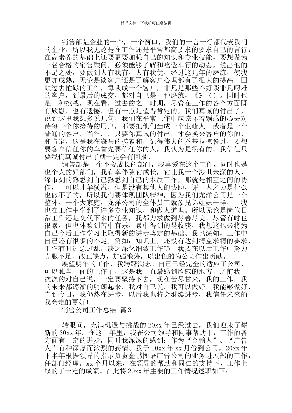 实用销售公司工作总结2024_第3页