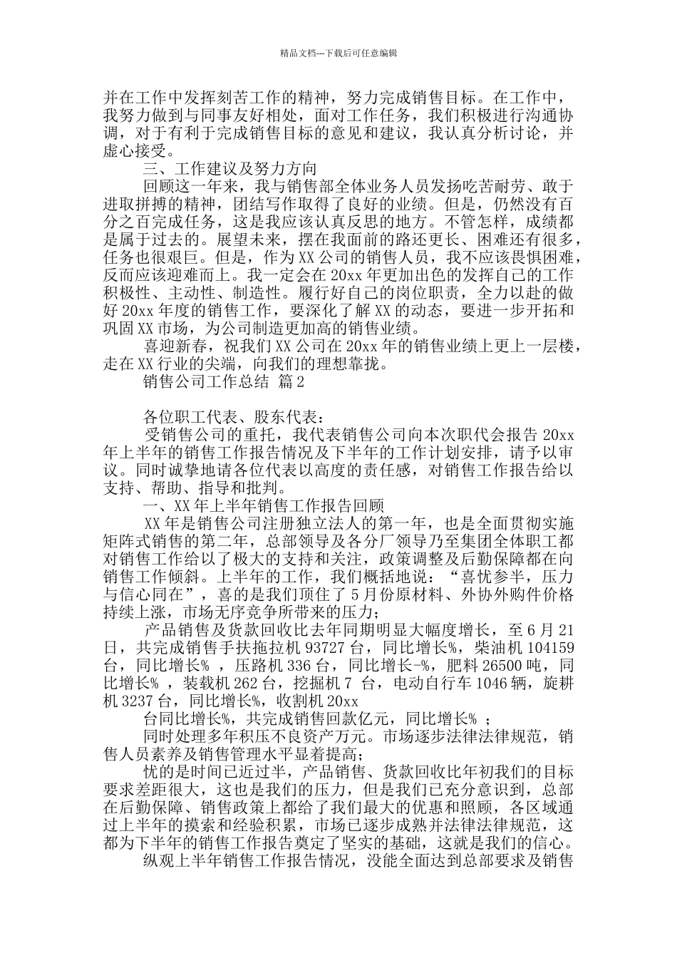 实用销售公司工作总结范本汇编_第2页