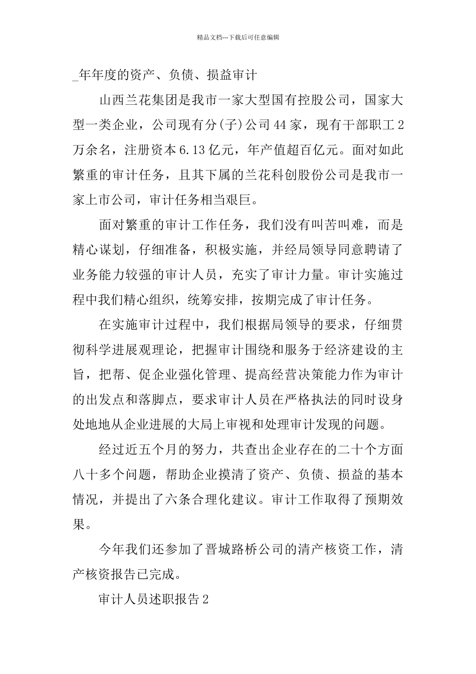 审计人员述职报告范文篇_第3页